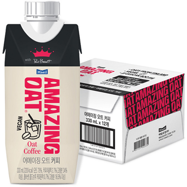어메이징오트 폴 바셋 콜드브루 오트 커피, 330ml, 12개
