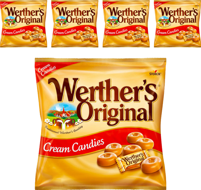 Werther's Original 道地的偉特 鮮奶油糖, 5袋, 90g