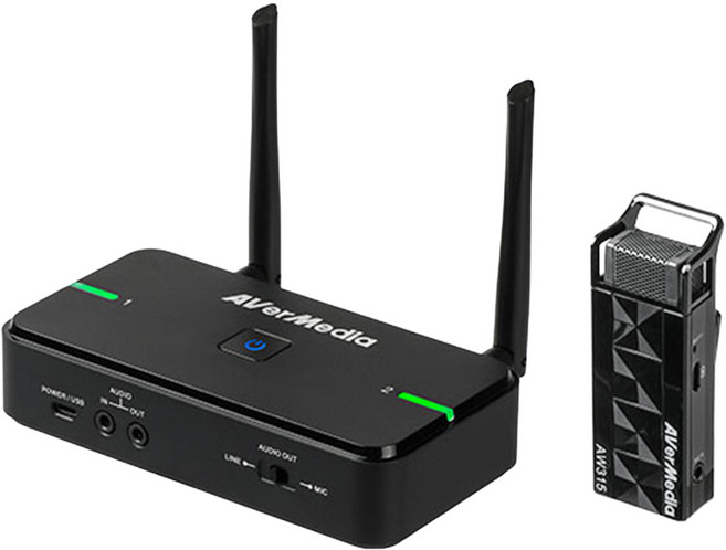 AVerMedia 圓剛科技 2.4GHz 無線教學單麥克風組, AW315, 黑色