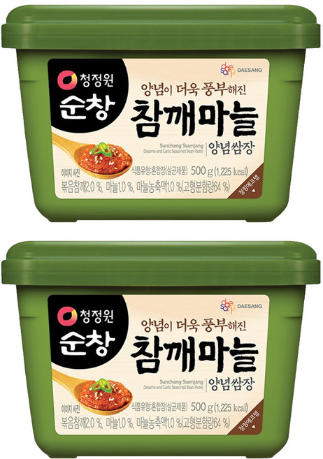 청정원순창 참깨마늘 양념 쌈장, 2개, 500g