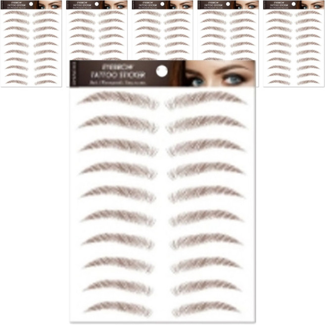 눈썹 타투 스티커, B03브라운, 6개