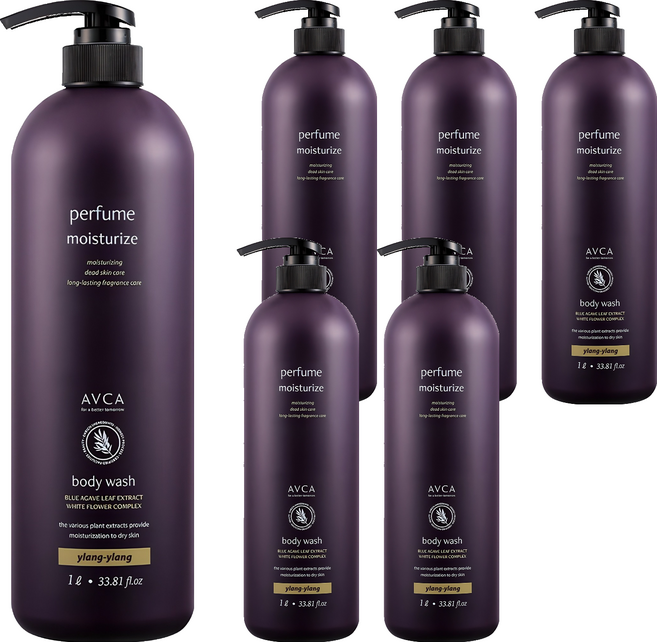 아브카 퍼퓸 바디워시 일랑일랑, 1L, 6개