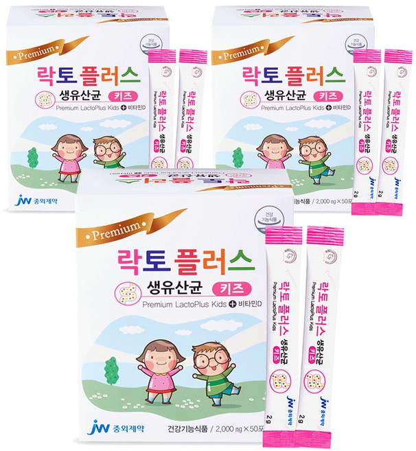JW중외제약 락토플러스 생 유산균 키즈, 100g, 3개