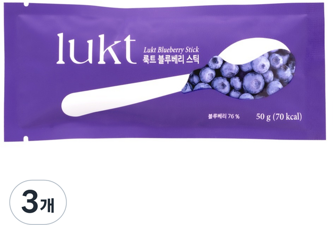 룩트 블루베리 스틱 잼, 50g, 3개