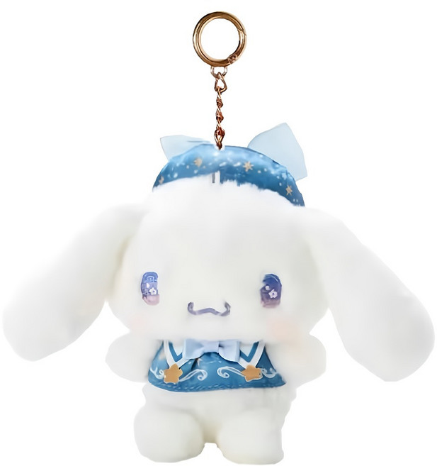Cinnamoroll 大耳狗喜拿 可愛造型玩偶吊飾鑰匙圈 16 x 12cm 60g, 16cm, 大耳狗星夜魔法師 白色 + 藍色, 1個