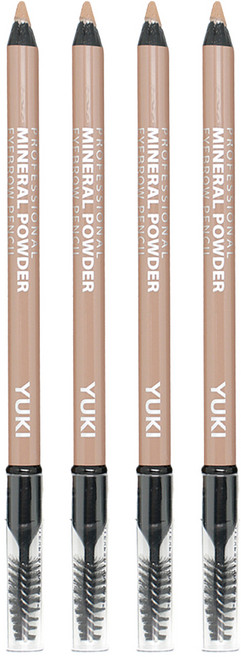 YUKI 專業礦物粉眉筆 1.2g, No.2 Light Brown, 4支