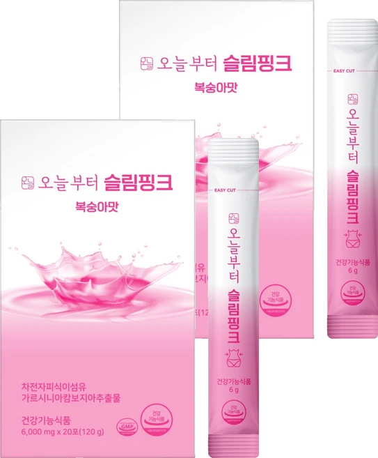 오늘부터 슬림핑크 복숭아맛, 120g, 2개 - 쿠팡