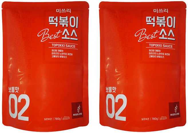 미쓰리 떡볶이소스 02 보통맛, 780g, 2개