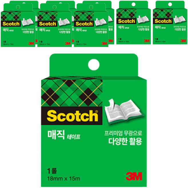 3M Scotch 神奇膠帶補充包 810R 18mm x 15m, 單一顏色, 9個
