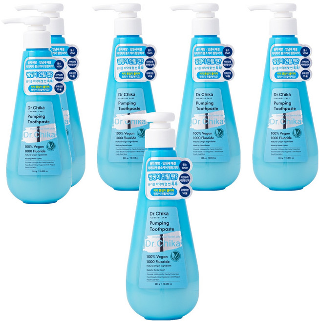 닥터치카 고불소 펌핑치약, 280g, 6개