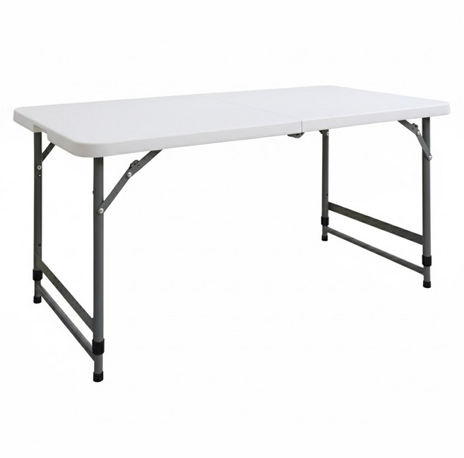 AMOS 亞摩斯 手提折疊式升降戶外露營餐桌 DCN002WH, 白色