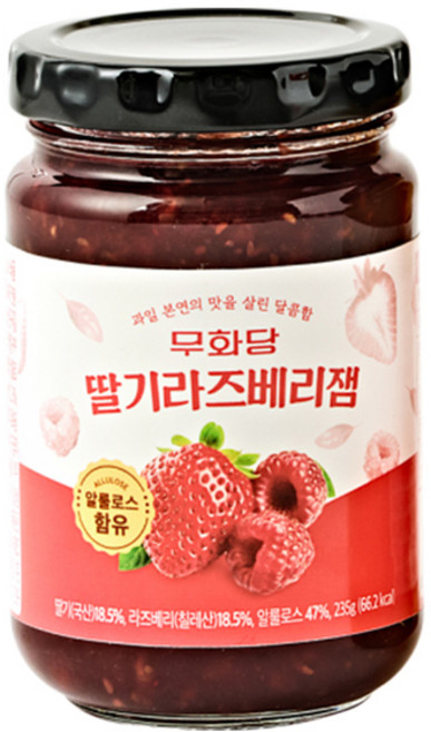 무화당 알룰로스 딸기라즈베리잼, 1개, 235g