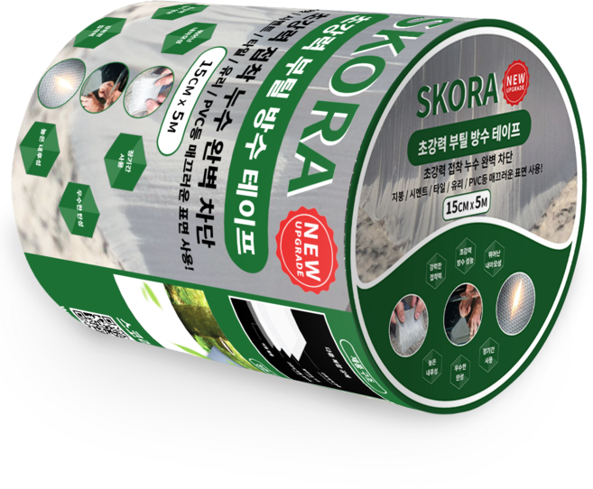 스코라 초강력 부틸 방수 테이프 은색 15cm x 5m, 1개