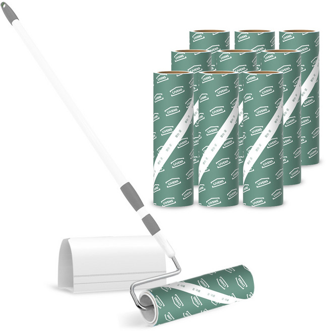 리벤스 사선컷팅 돌돌이 테이프 클리너 스탠드봉 + 핸들 + 거치대 + 리필 10p, 1세트