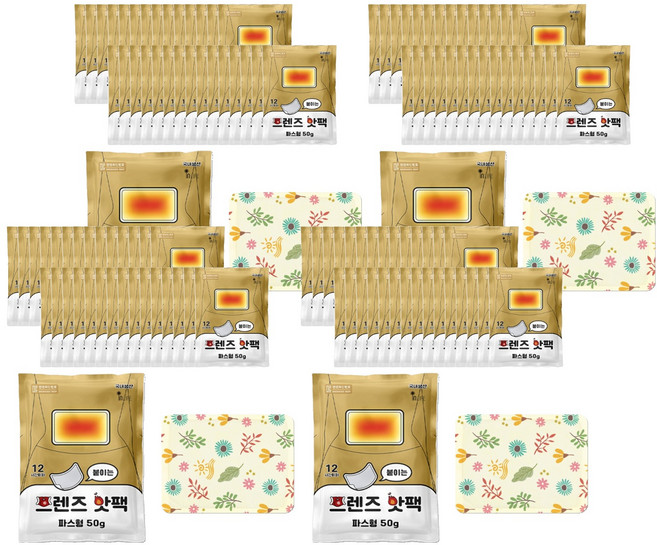 인라이프 국내 제조 파스형 붙이는 프렌즈 핫팩 50g, 120개