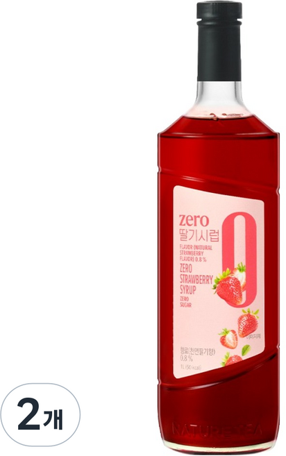 네이쳐티 zero 딸기 시럽, 2개, 1L