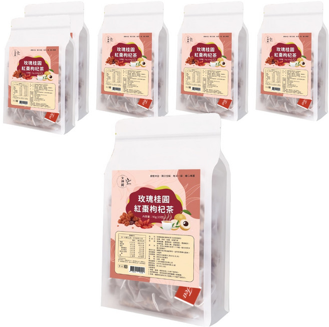仁濟中藥 女神殿 玫瑰桂圓紅棗枸杞茶/女神四物茶, 8g, 15包, 6袋