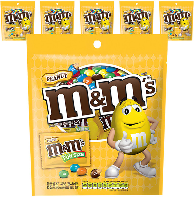 m&m's 花生巧克力 樂享包, 6袋, 230g