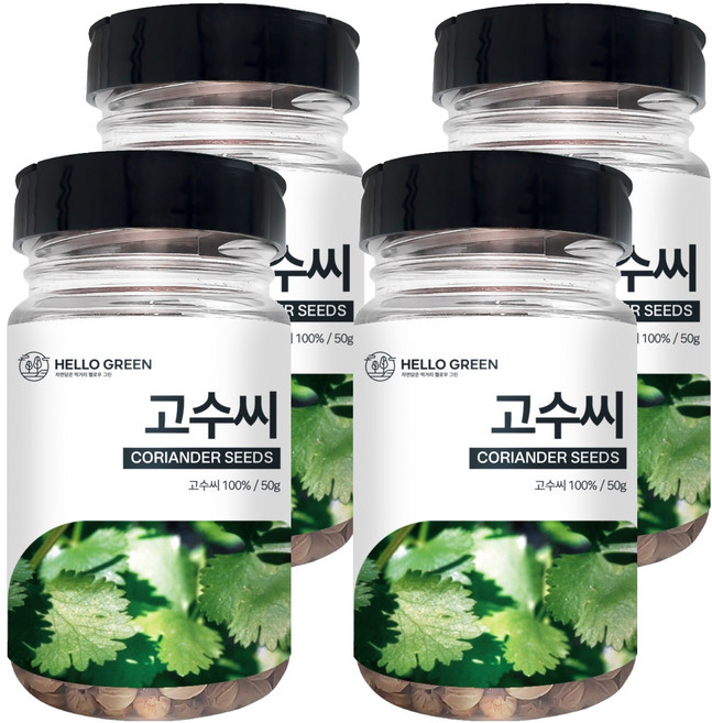 헬로우그린 고수씨 코리앤더 씨드 통, 4개, 50g
