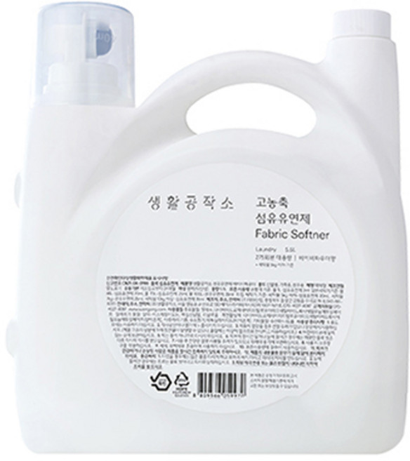 생활공작소 고농축 섬유유연제 베이비파우더향 본품, 5.5L, 1개