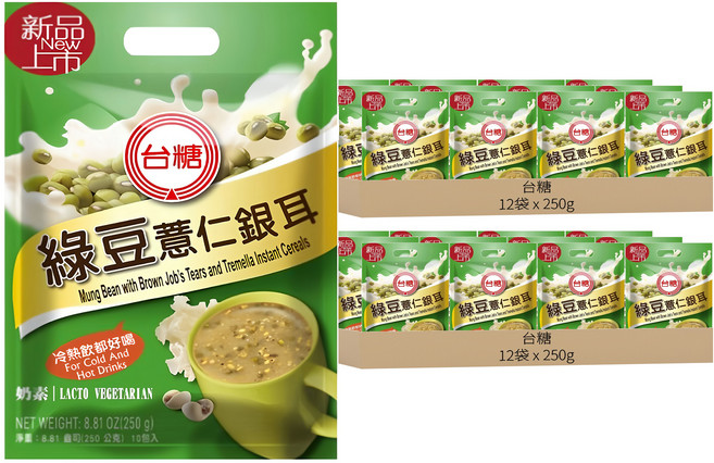 台糖 綠豆薏仁銀耳, 250g, 24袋