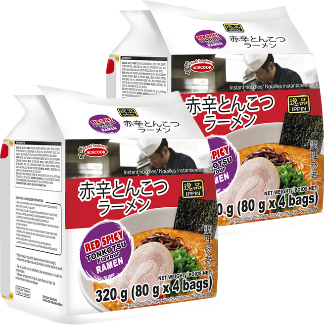 AceCOOK IPPIN 逸品 辛辣豚骨風味麵 80g, 8包
