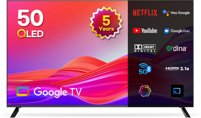 이노스 5년 무상AS 4K UHD QLED 구글 TV 50인치 티비, 125cm(50인치), G50QLED, 스탠드형, 고객직접설치