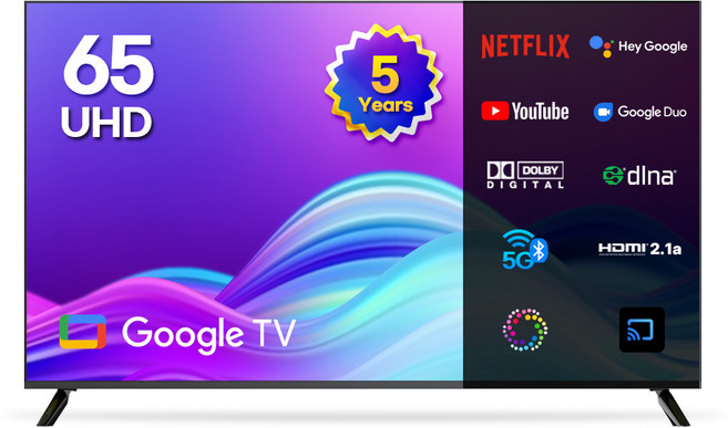 이노스 5년 무상AS 4K UHD 구글 ZERO EDITION TV, 164cm(65인치), G65 ZERO EDITION, 스탠드형, 고객직접설치