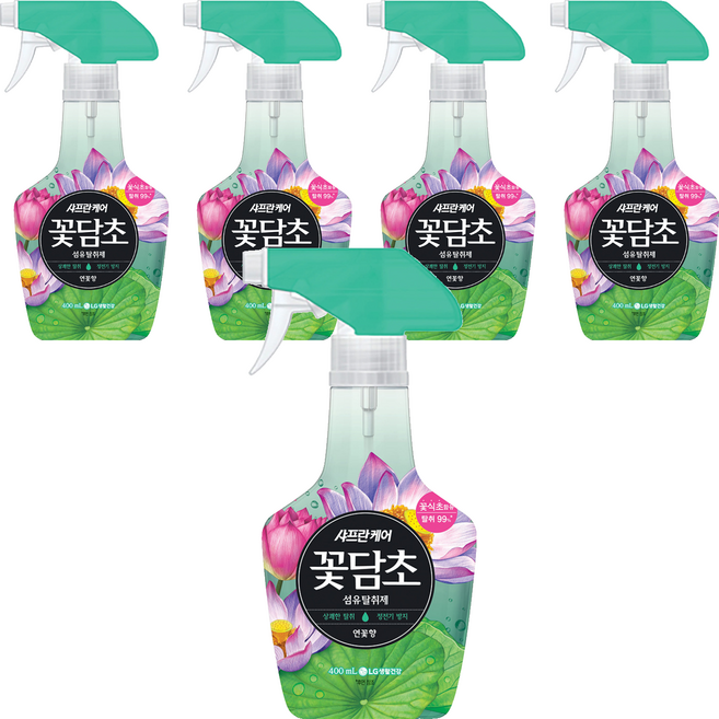 샤프란꽃담초 섬유탈취제 본품, 400ml, 5개, 연꽃향