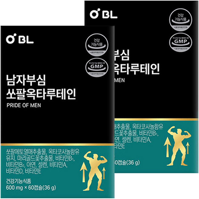 BL 남자부심 쏘팔옥타루테인 쏘팔메토, 60정, 36g, 2개