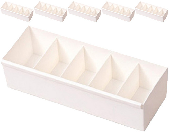 이즈리빙 칸칸칸 연결형 서랍정리 칸막이 속옷정리함 5칸, 아이보리, 6개