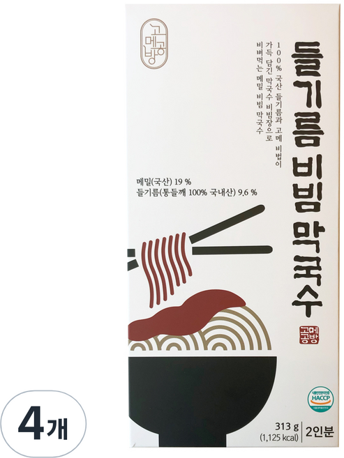 고메공방 들기름 비빔 막국수, 313g, 4개