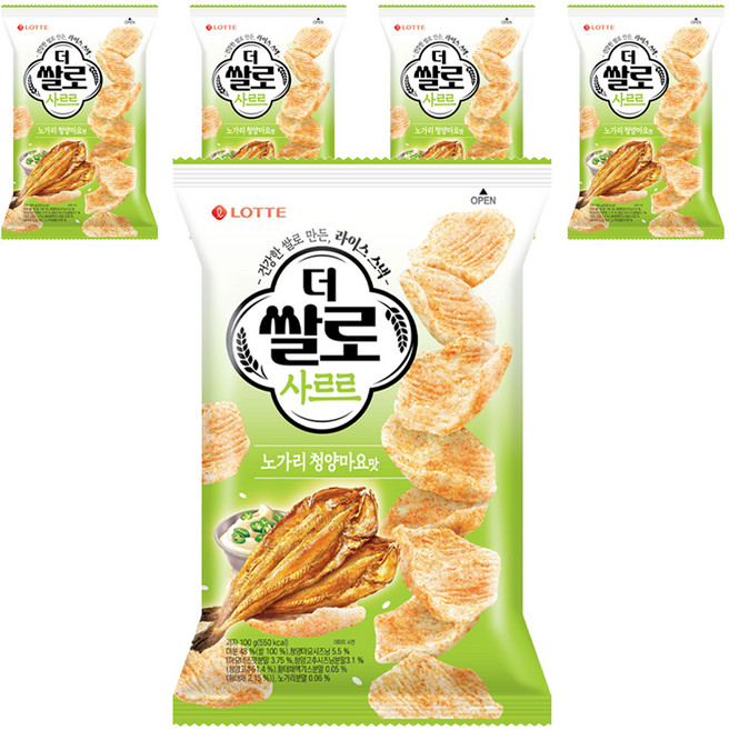 더쌀로 사르르 노가리 청양마요맛, 5개, 100g