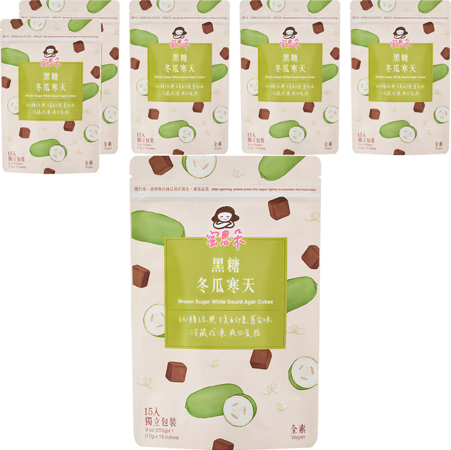 蜜思朵 黑糖冬瓜寒天, 15顆, 17g, 6包