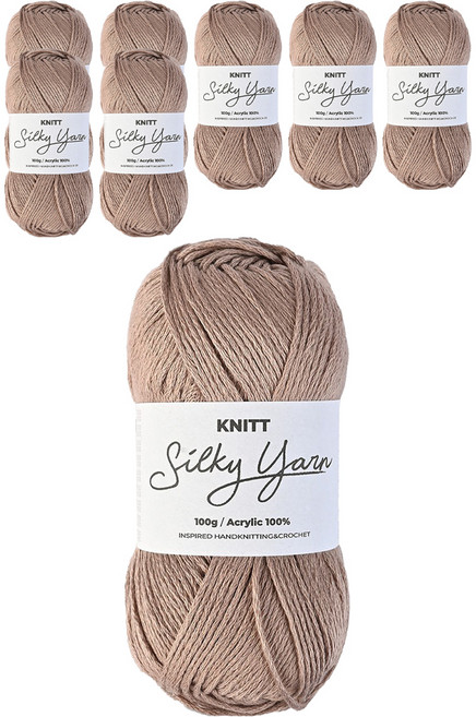 니뜨 실키얀 뜨개실 100g, 27 모카베이지, 8개
