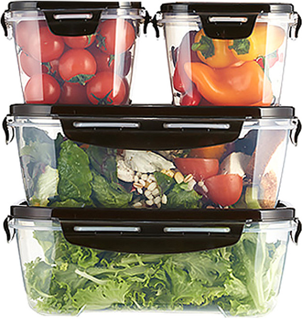 씨밀렉스 밀폐용기 뉴콤, 1세트, 2.3L x 2p + 1L x 2p