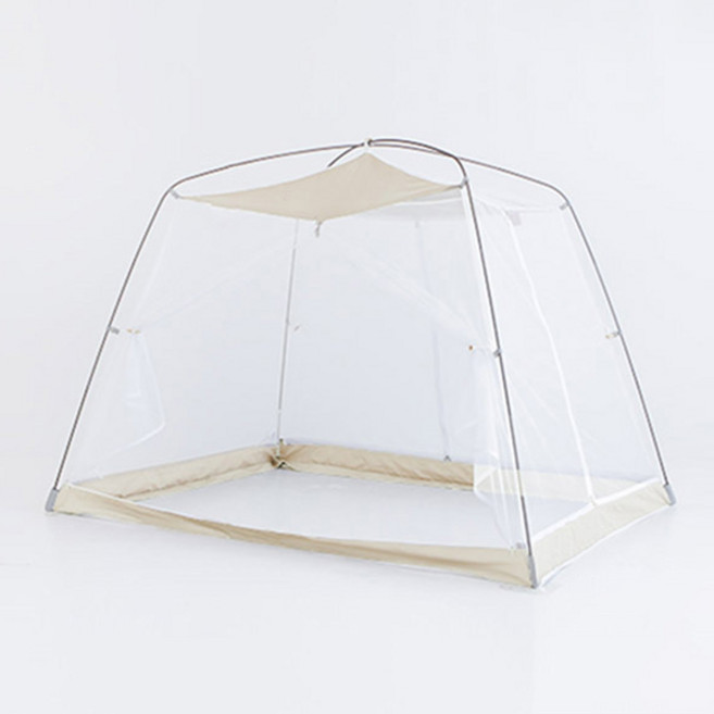 바이맘 10년보증 기본형 바닥없음 침대모기장텐트 + 보관용 더스트백 세트, 베이지