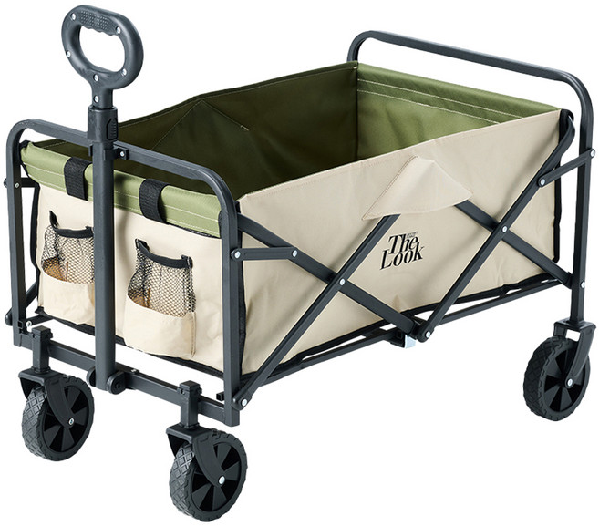 The Look GROCERIES STORAGE 多功能可折疊露營手推車, 橄欖綠, 1台