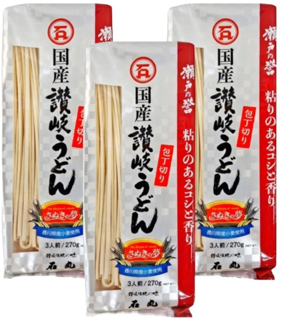 IShimaru 石丸 讚岐烏龍麵 瀨戸之譽, 270g, 3包