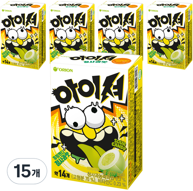 오리온 아이셔캔디 청사과맛, 42g, 15개