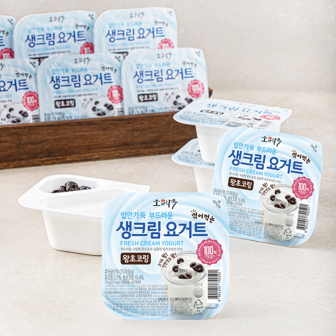 소와나무 입안가득 부드러운 생크림 요거트 왕초코링, 134g, 12개