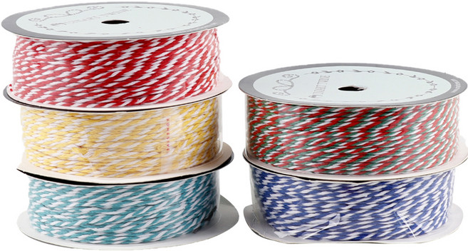 유니아트 17500 트와인끈 5종 세트, 1세트, 빨강, 노랑, 초록, 파랑, 빨강 + 초록