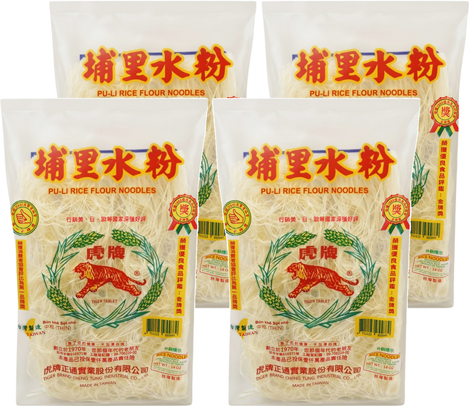 TIGER FOOD 虎牌 埔里水粉 中粗, 400g, 4包