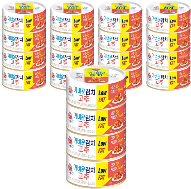 오뚜기 가벼운 참치 고추, 100g, 20개