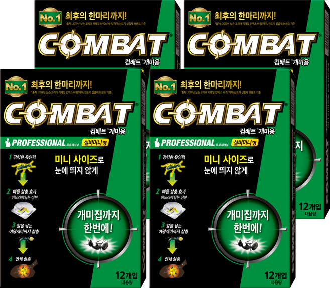 컴배트 개미용 실버미니형 살충제 12p, 4개