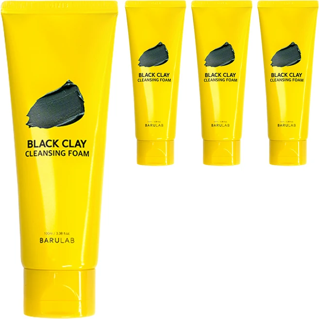바루랩 블랙 클레이 클렌징 폼, 4개, 100ml - 쿠팡