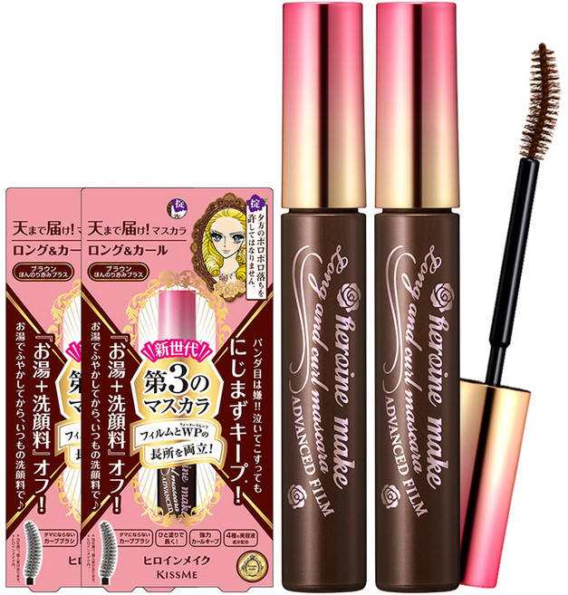 키스미 히로인메이크 롱앤컬 어드밴스드 필름 마스카라 6g, 02 브라운, 2개