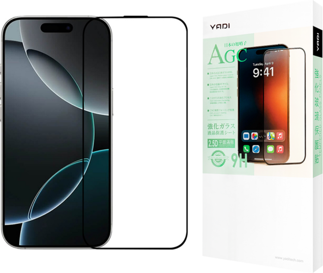 YADI 亞第 水之鏡 AGC全滿版手機玻璃保護貼, 1個