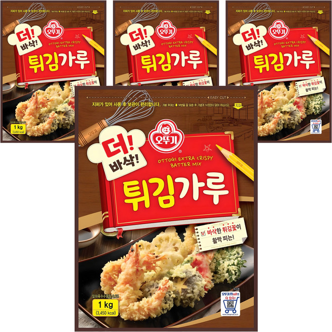 오뚜기 더 바삭 튀김가루, 1kg, 4개