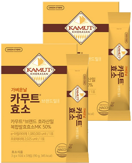 그린스토어 가벼운날 카무트 브랜드밀 함유 효소, 90g, 2개